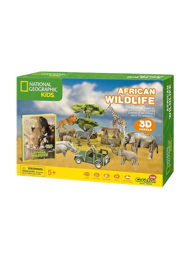 69-Piece African Wildlife Shaped 3D Puzzle Set Ds0972h - v1591531686/N37883465A_1