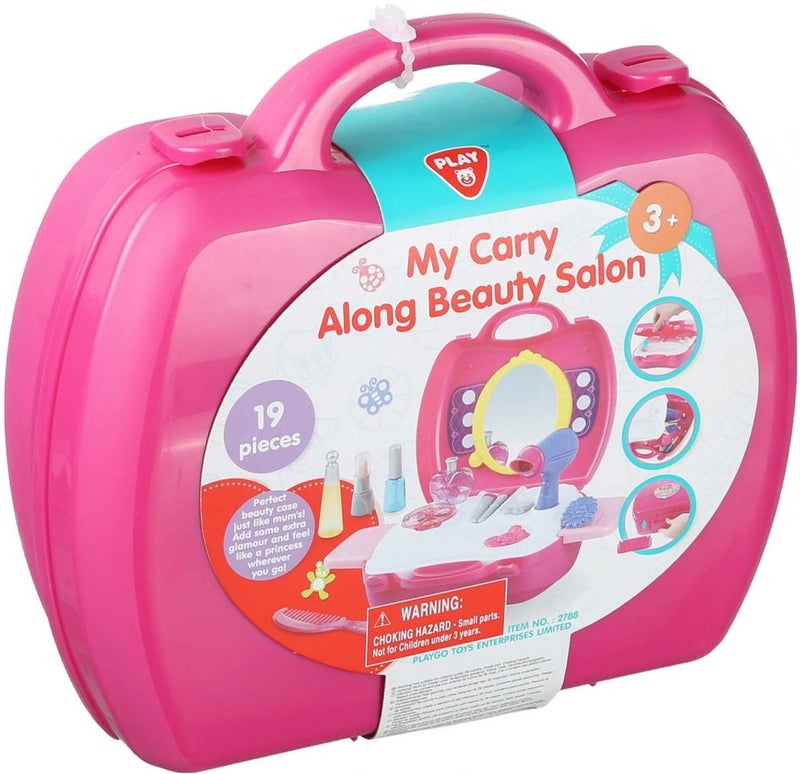 PLAYGO 19-Piece My Carry Along Beauty Salon Box 10.2x21.6x10.2cm - Image 2
