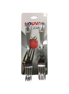 NOUVAL 6-Piece Stainless Steel Fork Set Silver 13cm 
