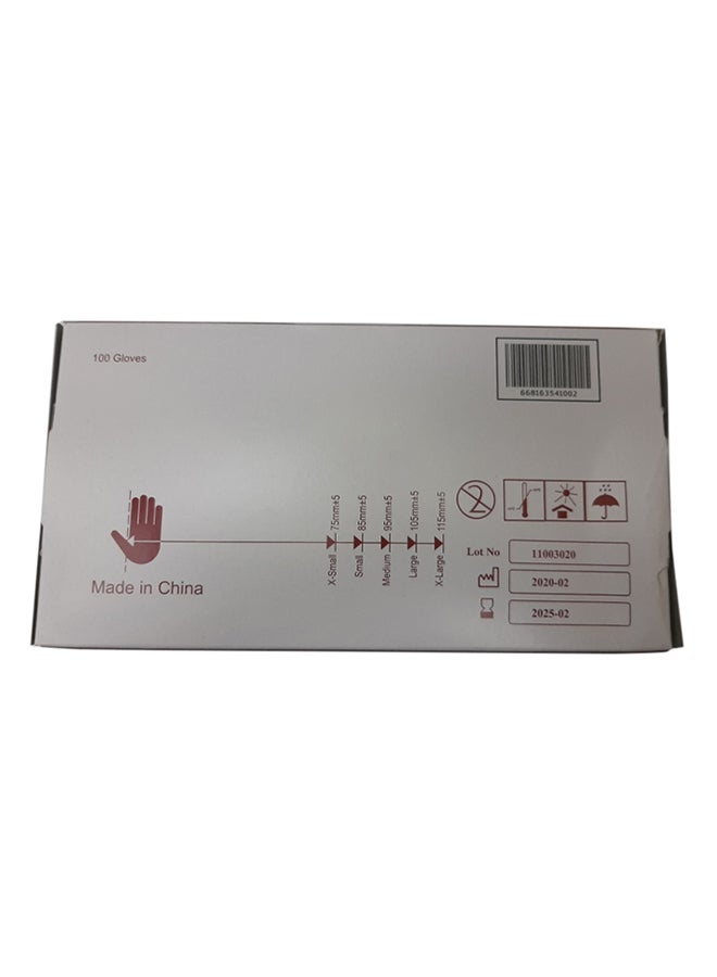 100-Piece Disposable Vinyl Gloves White Medium White Medium - Image 2
