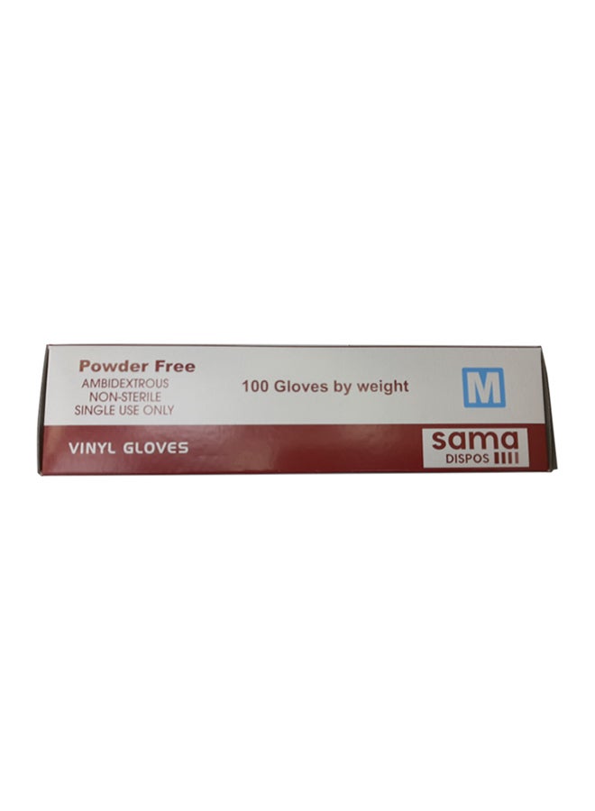 100-Piece Disposable Vinyl Gloves White Medium White Medium - Image 3