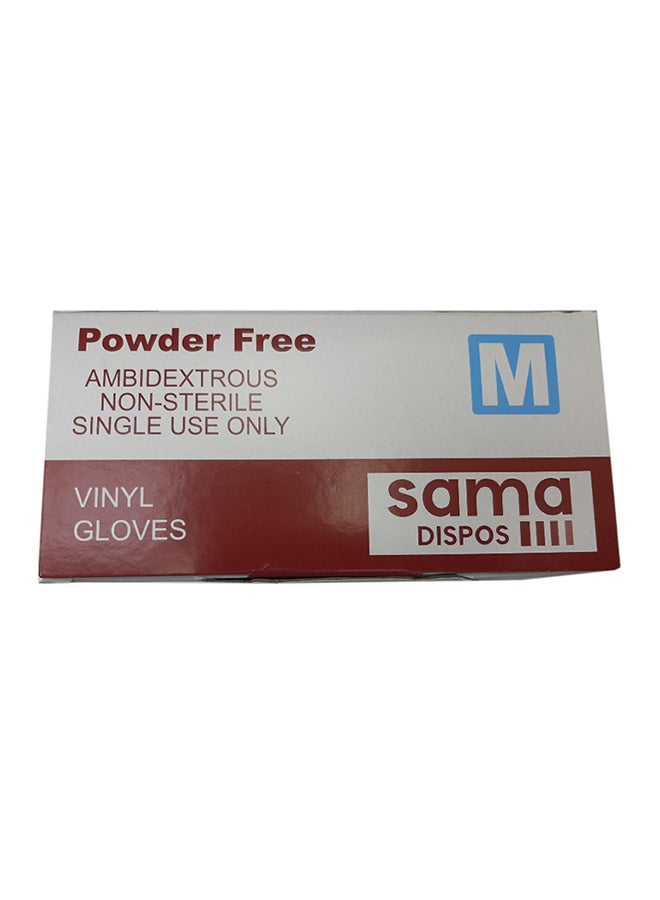 100-Piece Disposable Vinyl Gloves White Medium White Medium - Image 4