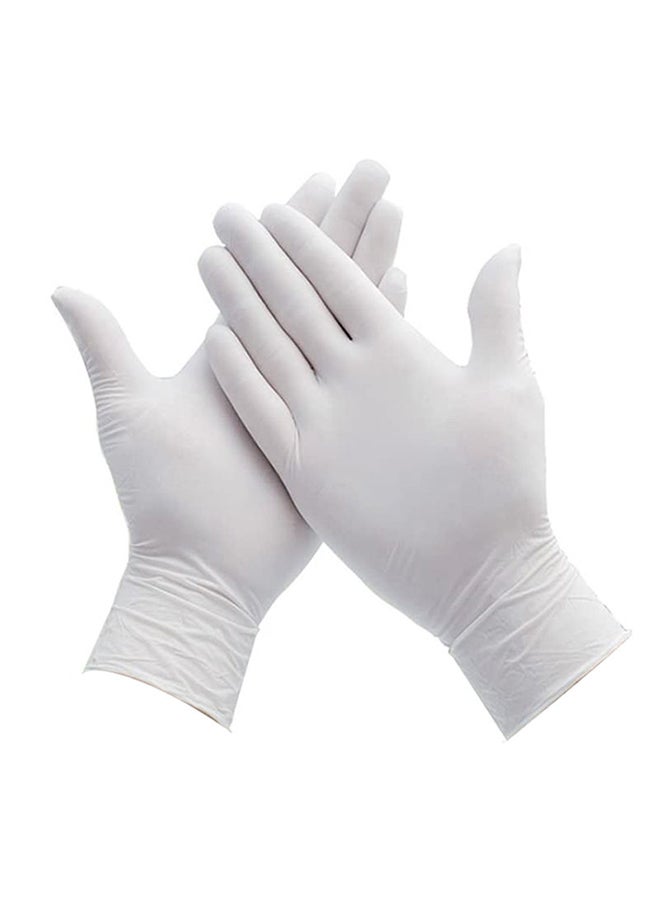 100-Piece Disposable Vinyl Gloves White Large White Large - Image 1
