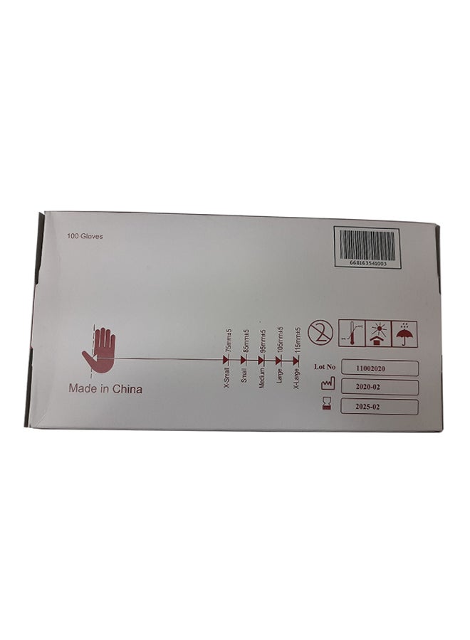 100-Piece Disposable Vinyl Gloves White Large White Large - Image 2