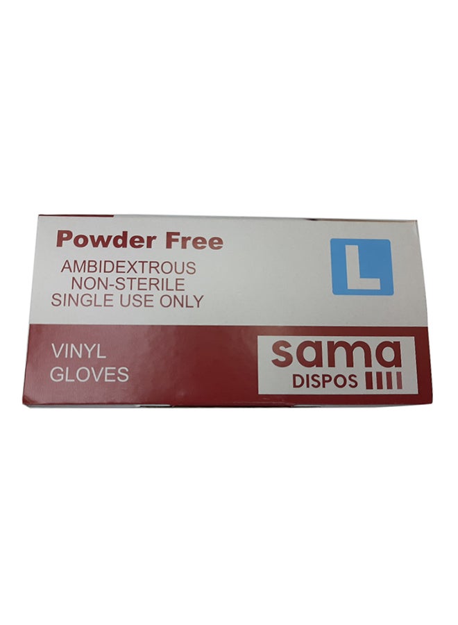 100-Piece Disposable Vinyl Gloves White Large White Large - Image 5
