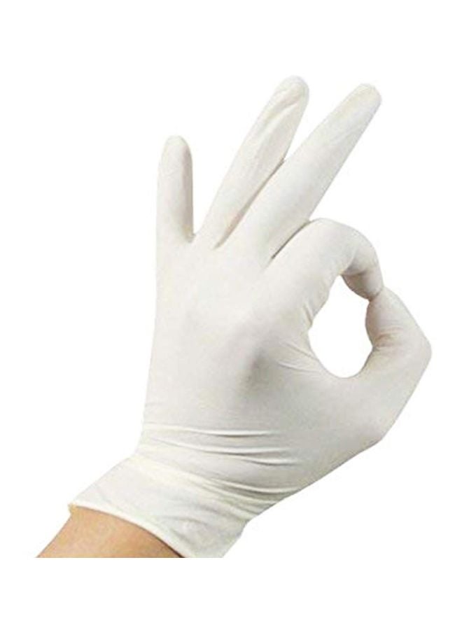 Falcon 100-Piece Pre-Powered Latex Disposable Gloves White Large  - Image 4