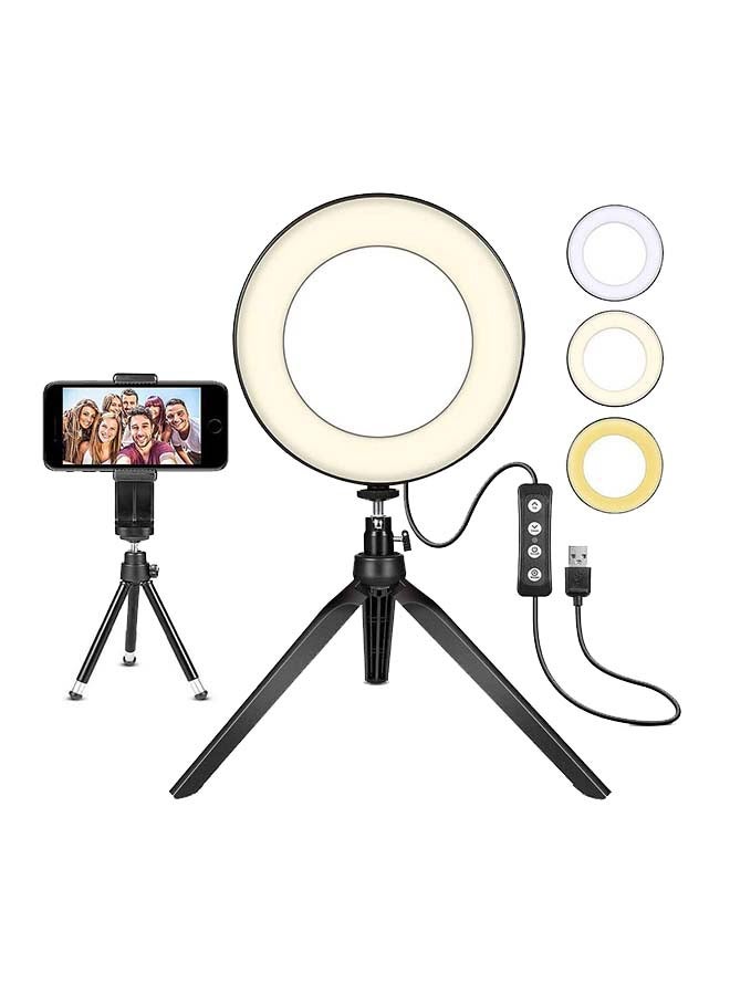 10-Inch LED Photography Light Ring With stand White - Image 1