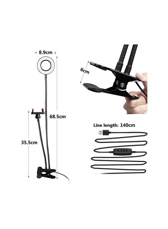 Generic - Controllable Selfie Ring Light With Clamp White - Image 1