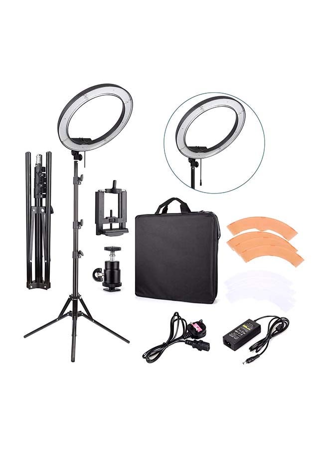 18-Inch Ring Light 240 LED Photography with Bag and Stand White  - Image 1