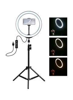 ماركة غير محددة حلقة إضاءة LED بحامل للهاتف المحمول طول 12 بوصة أبيض  - Image 4