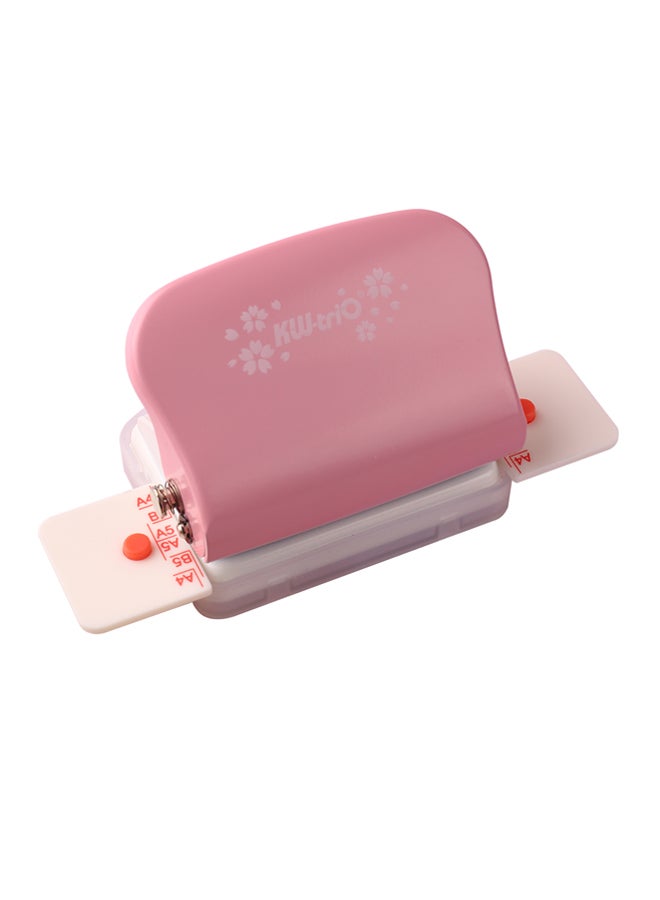 كيه دبليو تريو خرَّامة ورق معدنية محمولة باليد ب6 فتحات وردي/أبيض - Image 1