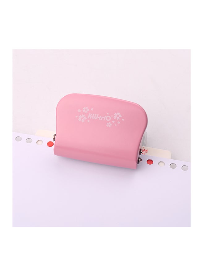 كيه دبليو تريو خرَّامة ورق معدنية محمولة باليد ب6 فتحات وردي/أبيض - Image 3