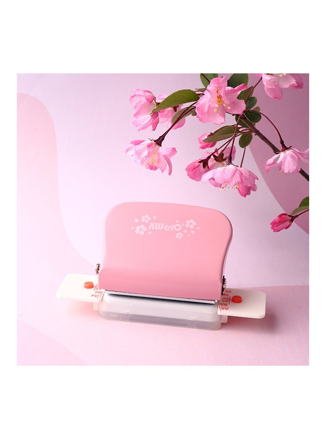 كيه دبليو تريو خرَّامة ورق معدنية محمولة باليد ب6 فتحات وردي/أبيض - Image 5