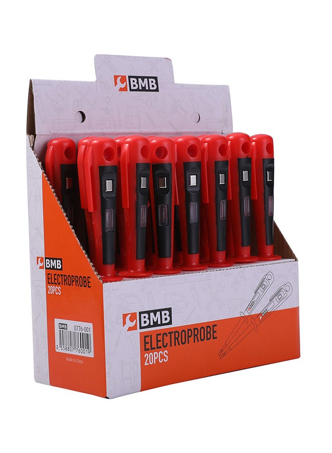 BMB tools 20-Piece Electric Voltage Tester Pen With Slotted Screwdriver Red - Image 1