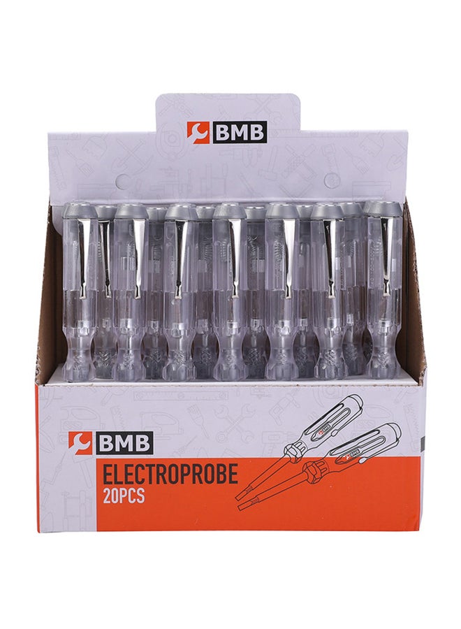 بي إم بي تولز مفكات اختبار الجهد الكهربائي وبراغي مشقوقة - 20 قطعة فضي / شفاف - Image 4