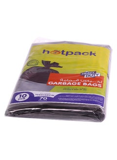 10-Piece Heavy Duty Garbage Bags XX-Large 70 Gallon Black 105x130cm