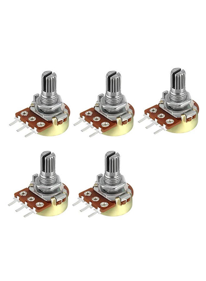 5-Piece 10K Ohm Potentiometer Shaft Set Multicolour 15mm - Image 1