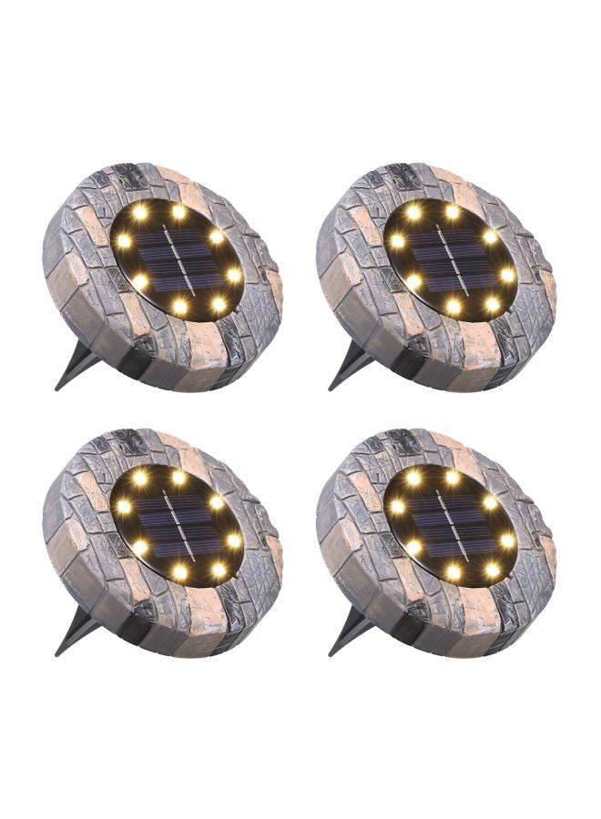 تومشاين مجموعة إضاءة LED للحديقة تعمل بالطاقة الشمسية وتغرس بالأرض - 4 قطع أبيض دافئ 13.2x12.2x12.2Ø³Ù†ØªÙŠÙ…ØªØ±  - Image 1