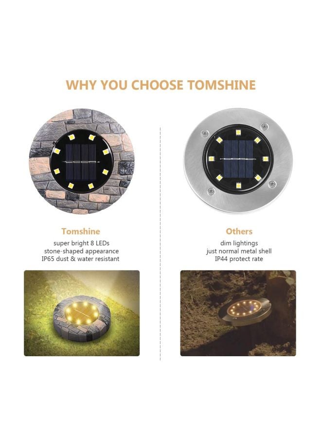 تومشاين مجموعة إضاءة LED للحديقة تعمل بالطاقة الشمسية وتغرس بالأرض - 4 قطع أبيض دافئ 13.2x12.2x12.2Ø³Ù†ØªÙŠÙ…ØªØ±  - Image 3