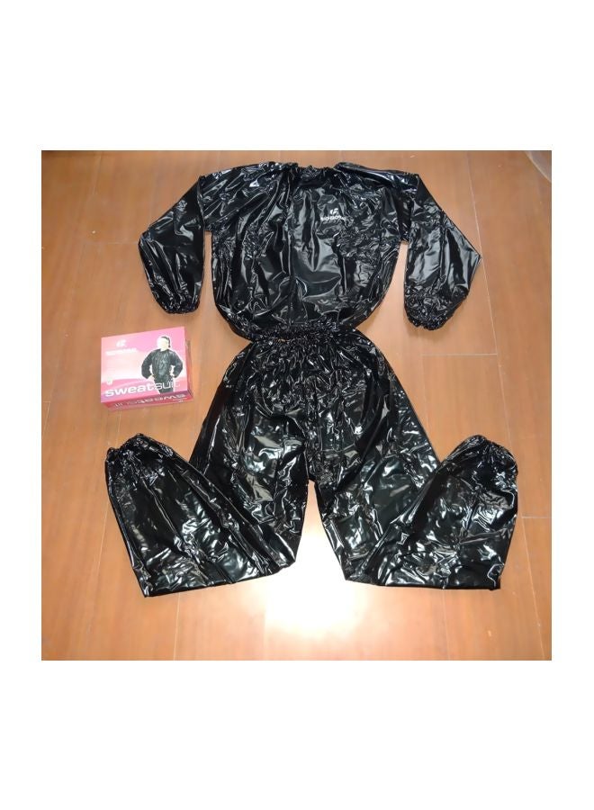 طقم بدلة ساونا مصنوع من مادة PVC، مكون من قطعتين Free Size - Image 3