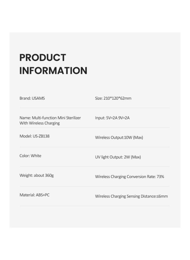 أوسامس معقم متعدد الاستخدامات بخاصية الشحن اللاسلكي - Image 3