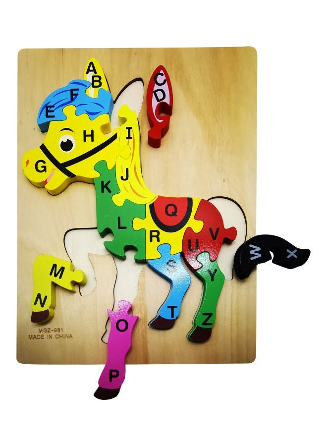 26 Alphabet Letter Wooden Animal Puzzle 30x22.5cm - Image 1