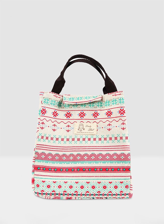 CYTHERIA Printed Insulated Canvas Lunch Bag Multicolor 23x20x16centimeter  - Image 1