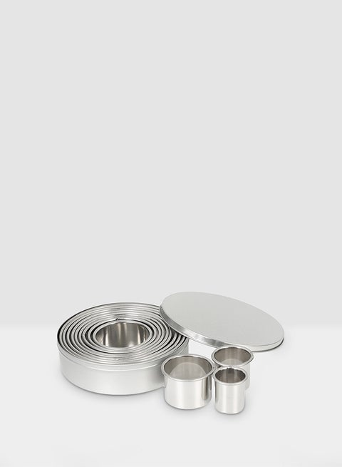 12-Piece Stainless Steel Cookie Cutter Set Silver