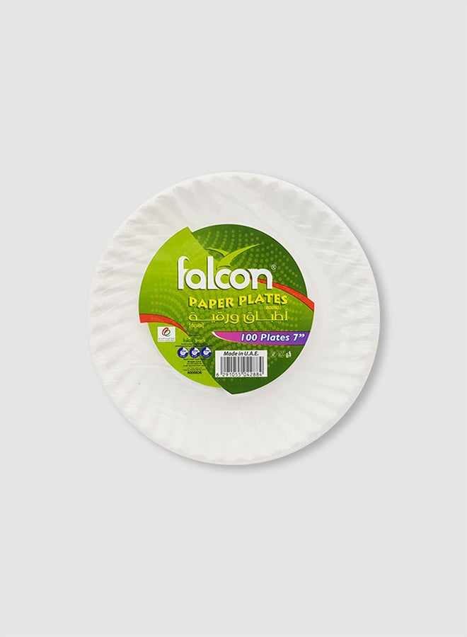 Falcon 100-Piece Disposable Plates White 7inch - Image 2