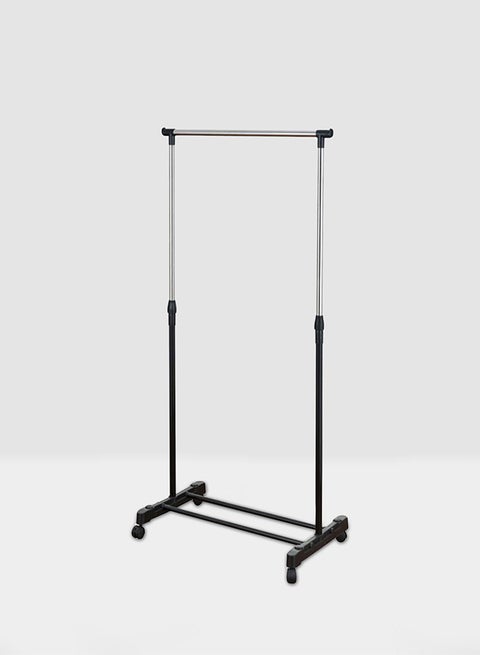 Stainless Steel Garment Rack Black/Silver 80x42x96-165cm