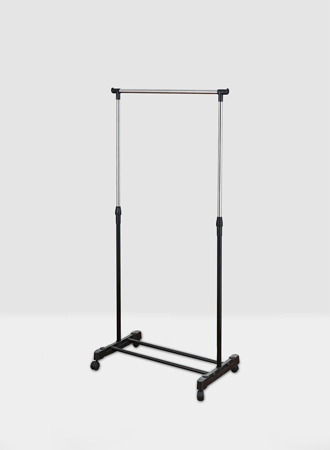 Stainless Steel Garment Rack Black/Silver 80x42x96-165cm  - Image 1