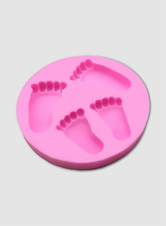 Small Feet Shaped Cake Mold Pink - Image 1
