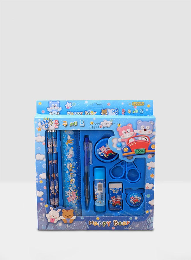 9-Piece Pencil Pen Stationery Set Blue