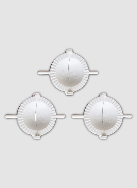 3-Piece Dumplings Mould Set White 33grams