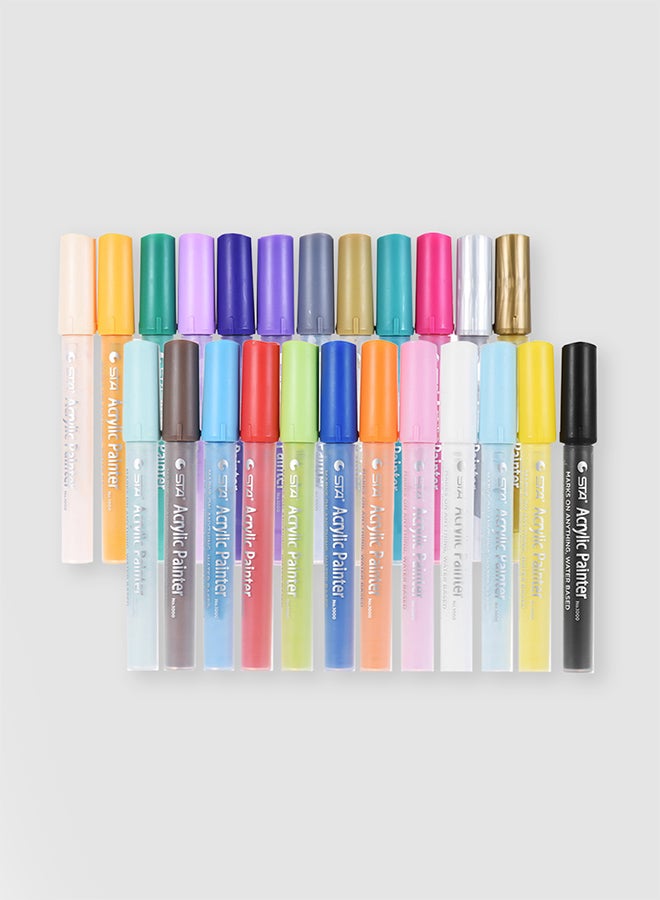 Aibecy Pack Of 24 Acrylic Painter Highlighter Multicolour - Image 1