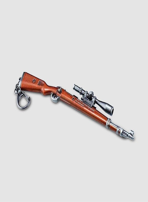 Weapon Model Beads Key Chain Brown/Silver