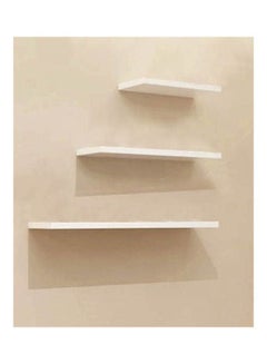 Generic 3-Piece Qiangtie Floating Shelve Set White Wood White Small Shelf(30x12x1.6).Medium Shelf(40x12x1.6).Big Shelf(50x12x1.6)cm  - Image 1