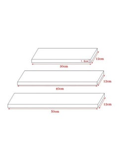 Generic 3-Piece Qiangtie Floating Shelve Set White Wood White Small Shelf(30x12x1.6).Medium Shelf(40x12x1.6).Big Shelf(50x12x1.6)cm  - Image 4
