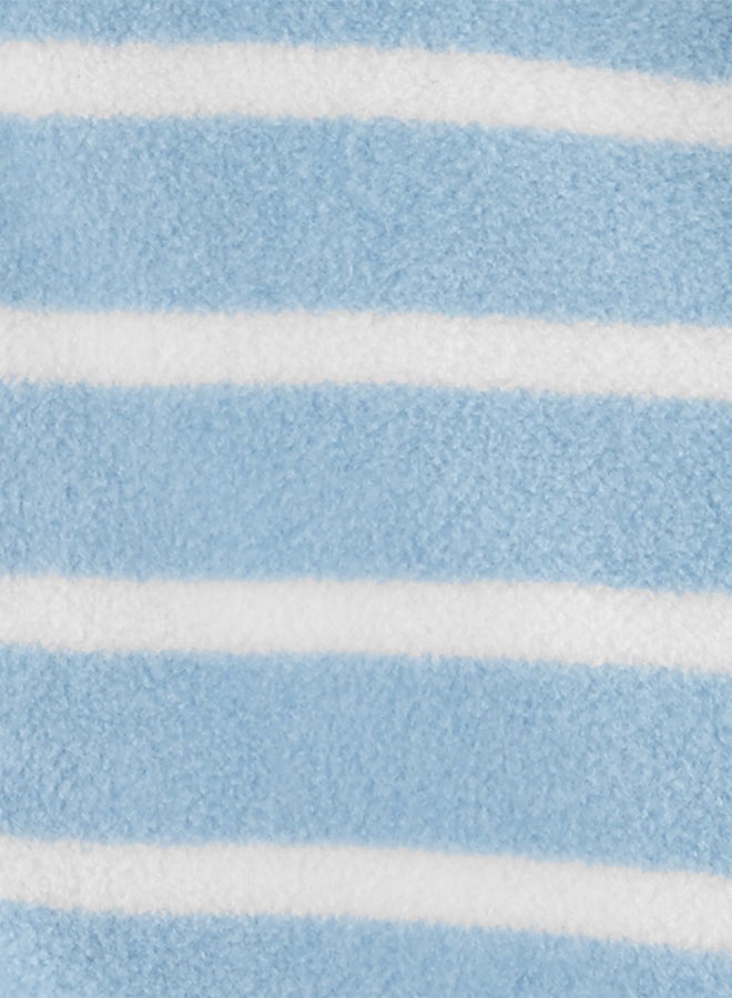 carter's Boys Striped Sherpa Hooded Jacket Light Blue/White - Image 2