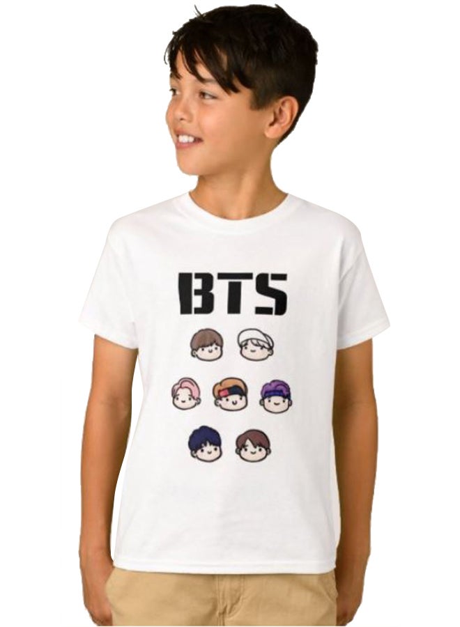 1st Piece Boys BTS Band Graphic T-Shirt White  - Image 1