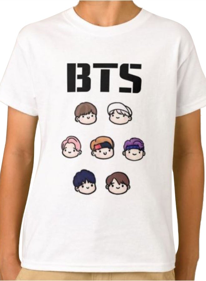 1st Piece Boys BTS Band Graphic T-Shirt White  - Image 3