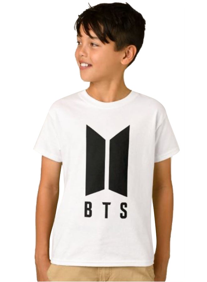 1st Piece Boys BTS Logo Graphic T-Shirt White  - Image 1