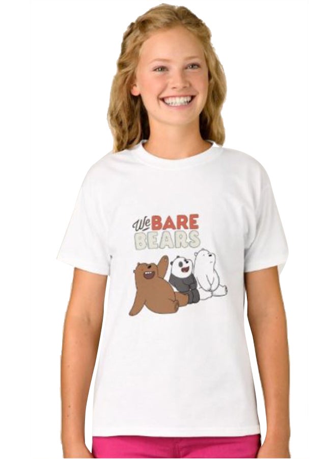 1st Piece Girls We Bare Bears Graphic T-Shirt White  - Image 1