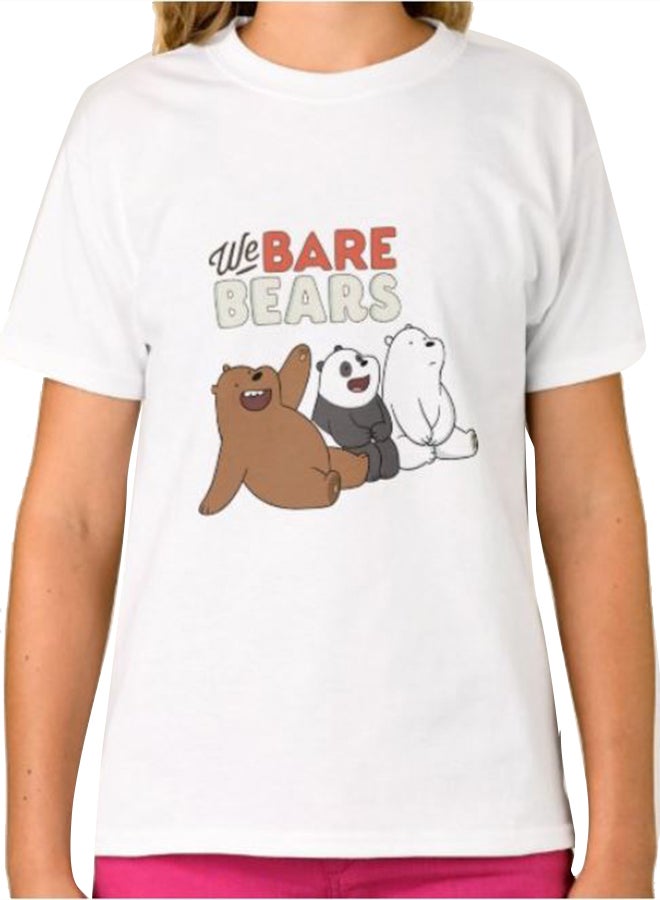 1st Piece Girls We Bare Bears Graphic T-Shirt White  - Image 3