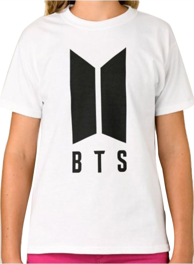1st Piece Girls BTS Logo Graphic T-Shirt White  - Image 3