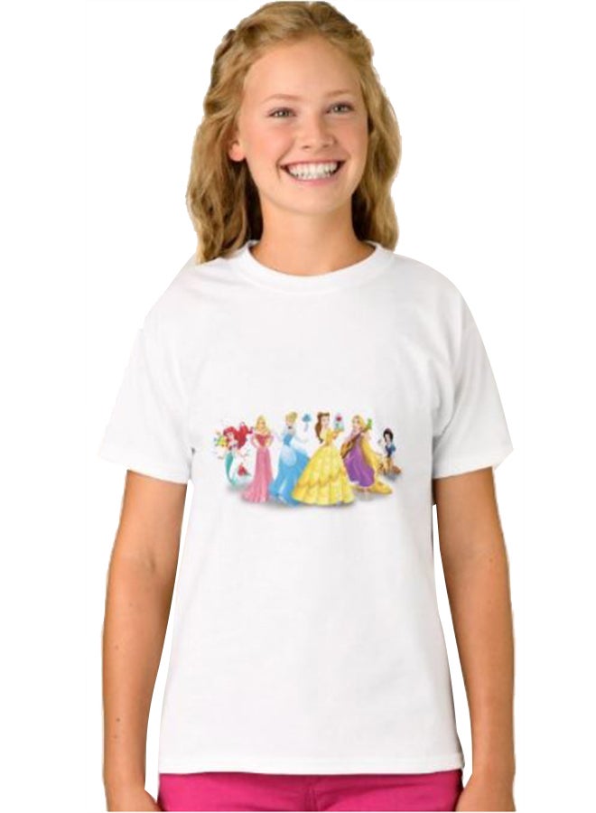 1st Piece Girls Disney Princesses Graphic T-Shirt White  - Image 1