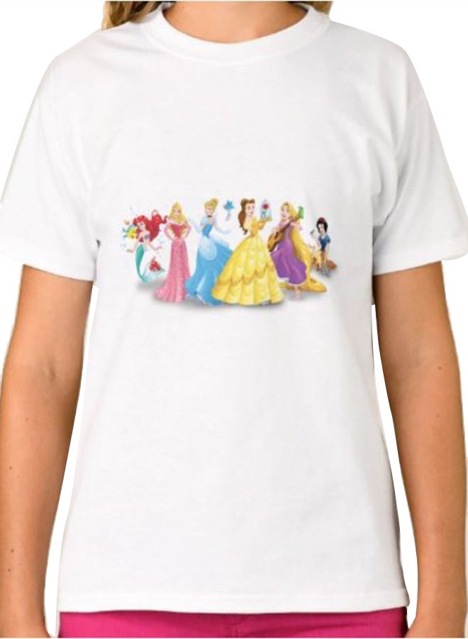 1st Piece Girls Disney Princesses Graphic T-Shirt White  - Image 3