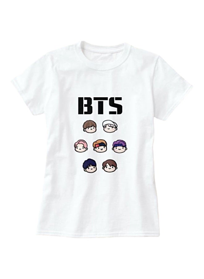 فرست بيس تيشيرت برسومات فرقة BTS أبيض - Image 3