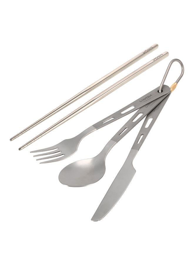 LIXADA 5-Piece Camping Cutlery Set Spoon 16.8, Cutter 18.4, Fork 16.2, Chopstick 23cm - Image 5