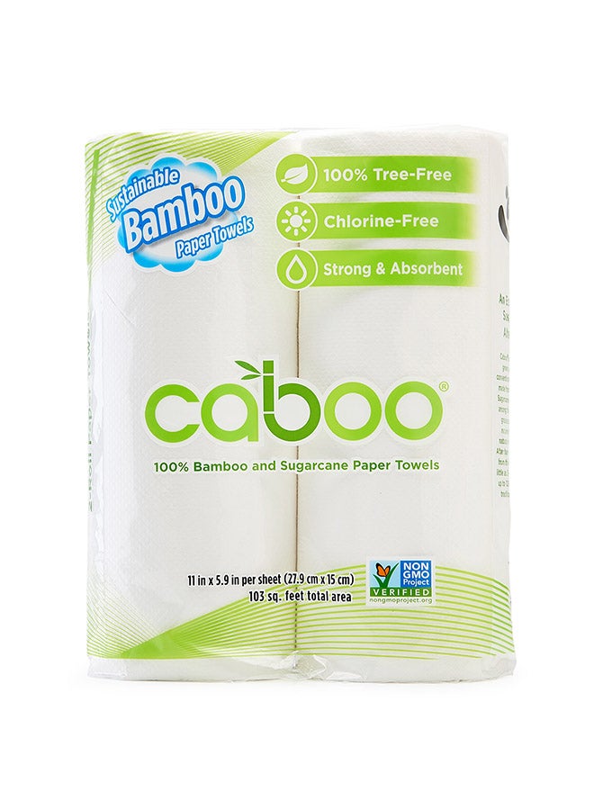 Bamboo Paper Towel Pack Of 2 White 27.9x15cm - v1591629449/N38482567A_1